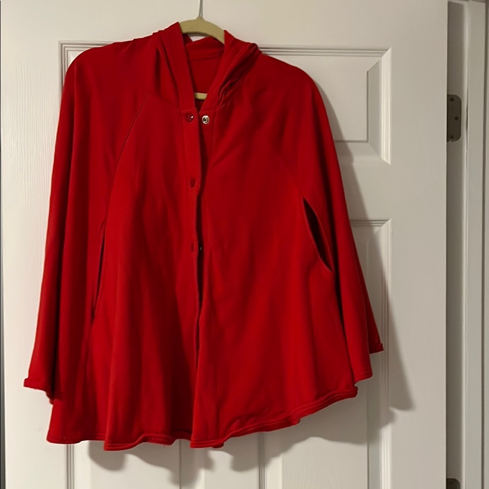 Vibrant Red Hooded Cape
